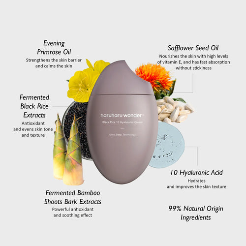 Haruharu Wonder Black Rice 10 Hyaluronic Cream, Korean Skincare